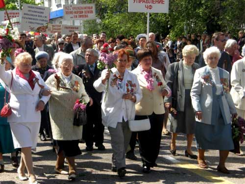 Женщины фронтовики. Севастополь. Парад 9 Мая 2009г.